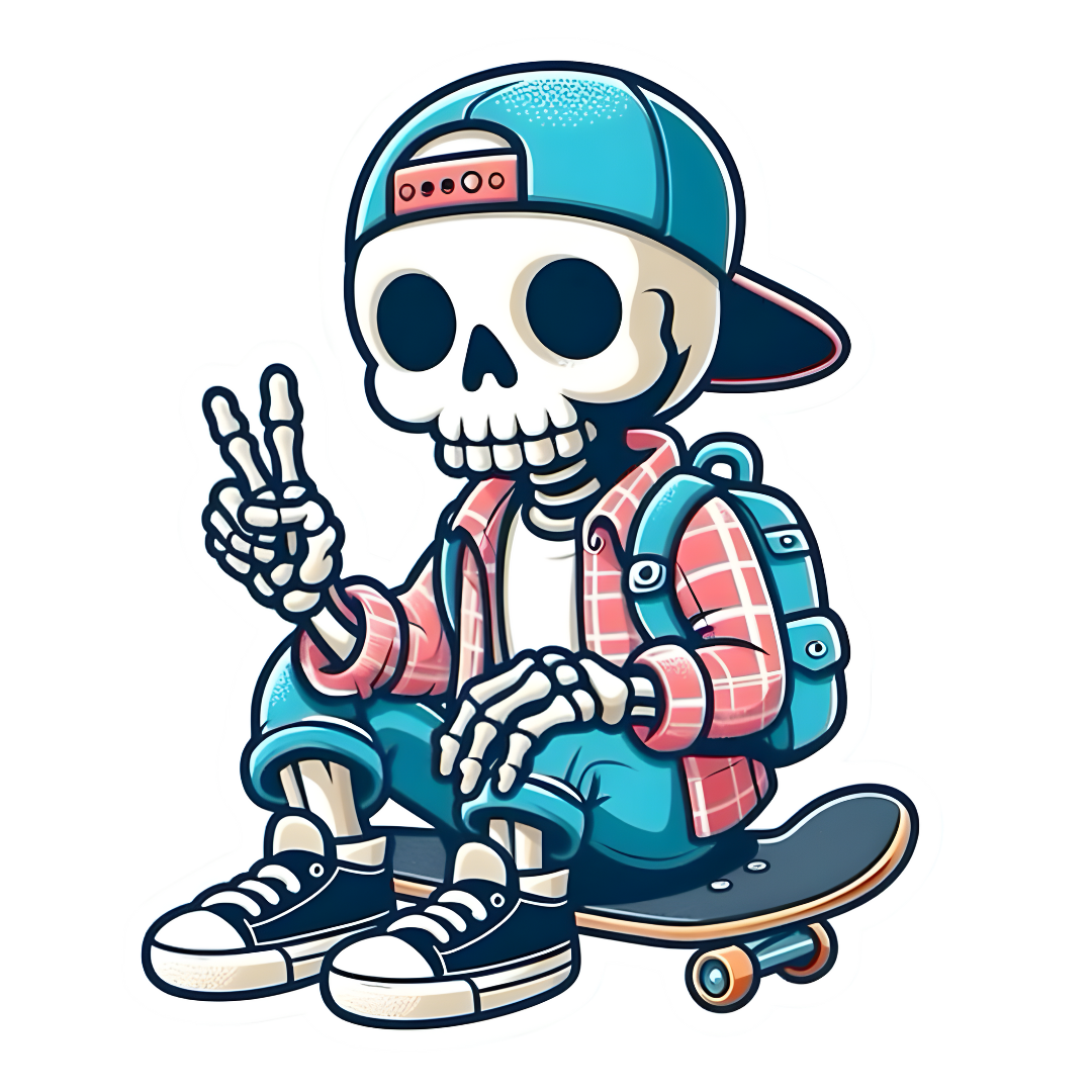 Skull Sitting On Board